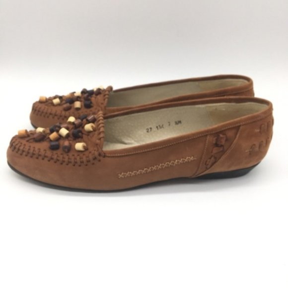 Donald J. Pliner Beaded Loafer Brown Leather 7.5 - Picture 3 of 7